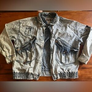 Vintage Acid Wash Denim Jacket M